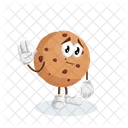 Cookies Logo Mascot Goodbye Pose Animated Icon