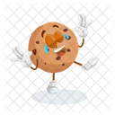 Cookies Logo Mascot Happy Pose Character Icon