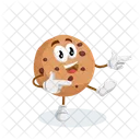Cookies Logo Mascot Hi Pose Cute Icon