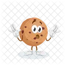 Cookies Logo Mascot Surprise Pose Design Icon