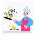 Cooking Flipping Pan Tossing Food Icon