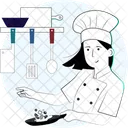 Occupation Chef Cooking Girl Chef Icon