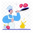 Cooking Skill Flipping Pan Tossing Food Icon