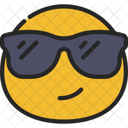 Cool Emoji Icon - Download in Colored Outline Style