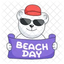Beach Day Beach Bear Summer Bear Icon