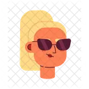 Cool blonde lady with sunglasses  Icon