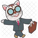 Cool Business Cat  Icon