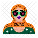 Cool Girl Stylish Character Icon