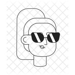 Cool light haired girl with sunglasses  Icon