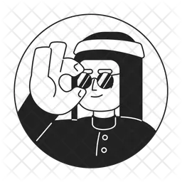 Cool saudi man adjusting sunglasses  Icon