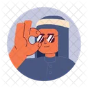 Cool saudi man adjusting sunglasses  Icon