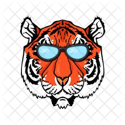 Cool Tiger in Eyeglasses  Icon