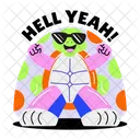 Cool Turtle Tortoise Hell Yeah Icon