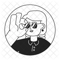 Cool young girl wearing sunglasses  Icon