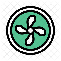 Cooling Fan Icon - Download in Colored Outline Style