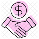 Cooperative Venture Color Shadow Thinline Icon Symbol