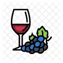 Copa De Vino De Uvas Uvas Vino Icono