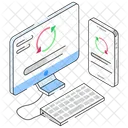 Sincronizacion Copia De Seguridad De Datos Tecnologia Icono
