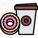 Copo De Papel Donut Cafe Para Viagem Copo De Papel Para Cafe Icon