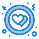 Circulo Coracao Amor Ícone