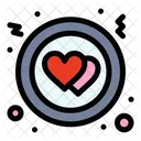 Circulo Coracao Amor Ícone