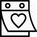 Coracao Calendario Parede Ícone