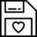 Coracao Disquete Sinal Ícone