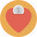 Corazon Moneda Ranura Icono