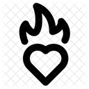 Corazon Fuego Quemar Icono
