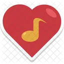 Corazon Nota Musical Melodia Icono