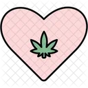 Corazon Cannabis Cannabidiol Icono