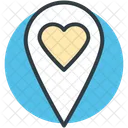 Corazon Mapa Pin Icono