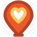 Corazon Mapa Pin Icono