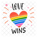 Corazon Arcoiris El Amor Triunfa Orgullo Icono