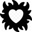 Corazon Ardiente Fuego Pasion Icono