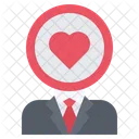 Hombre Con Cabeza De Corazon San Valentin Chat Icono