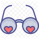 Corazon Con Gafas Anteojos Visera Icono