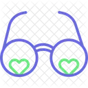 Corazon Con Gafas Anteojos Visera Icono