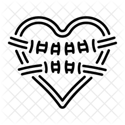 Corazón cosido  Icono