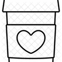 Corazon De Cafe Para Llevar Caliente Amor San Valentin Icon