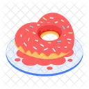 Donut De Corazon Pastel De Donut Postre De San Valentin Icono