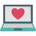 Corazon En El Chat Computadora Portatil Con Corazon Computadora Icono