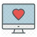 Corazón en pantalla  Icono