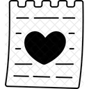 Corazón en nota de papel  Icono