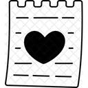 Nota De Corazon En Papel Amor San Valentin Icono