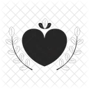Corazon Adornado Ramitas Icono