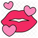 Corazon Labios Beso Amor San Valentin Icono