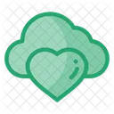 Nube de corazon  Icono