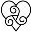 Icono De Linea De Corazon De Nudo Celta Icono