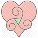Icono De Color Lineal De Corazon Con Nudo Celta Icono